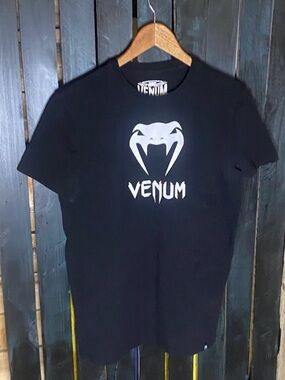 Venum Black T-Shirt with White Logo size medium